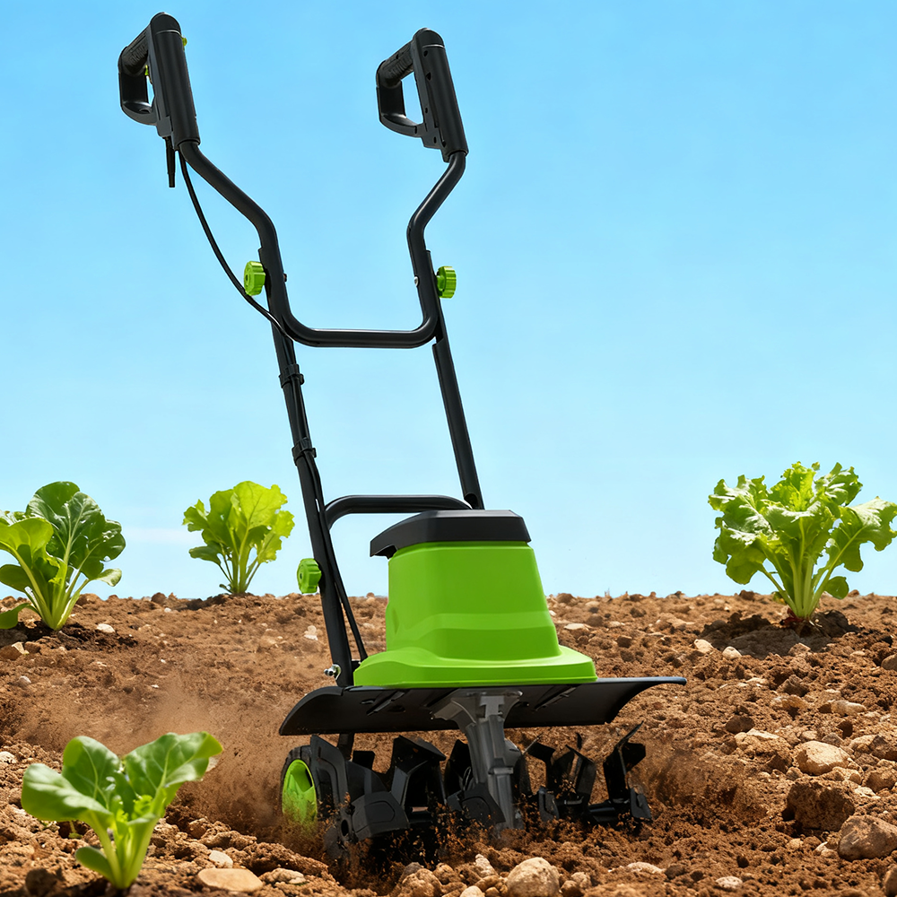Soil Tilling Cultivator - Vertak 1350W Electric Garden Tiller, 380mm