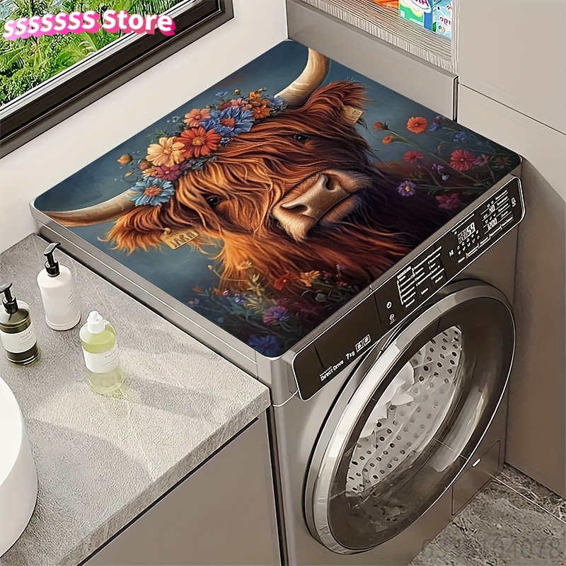 Cow Mat Rubber - Washing Machine Dust Cover with Charming