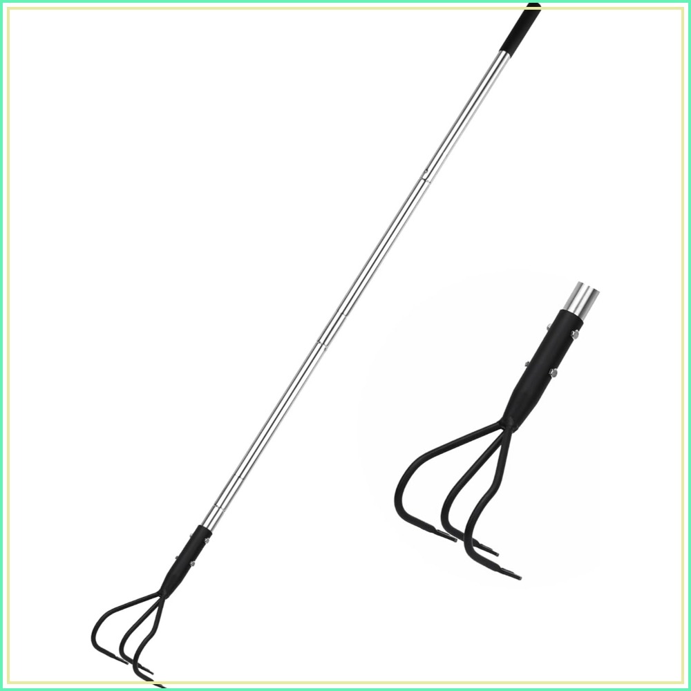 Soil Tilling Cultivator - 3-Tine Long Handle Tiller, Garden Cultivator