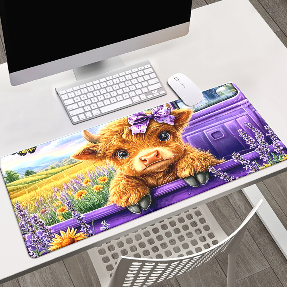Cute Highland Cow Lavender Fie - Cow Mat Rubber ulasan dan harga