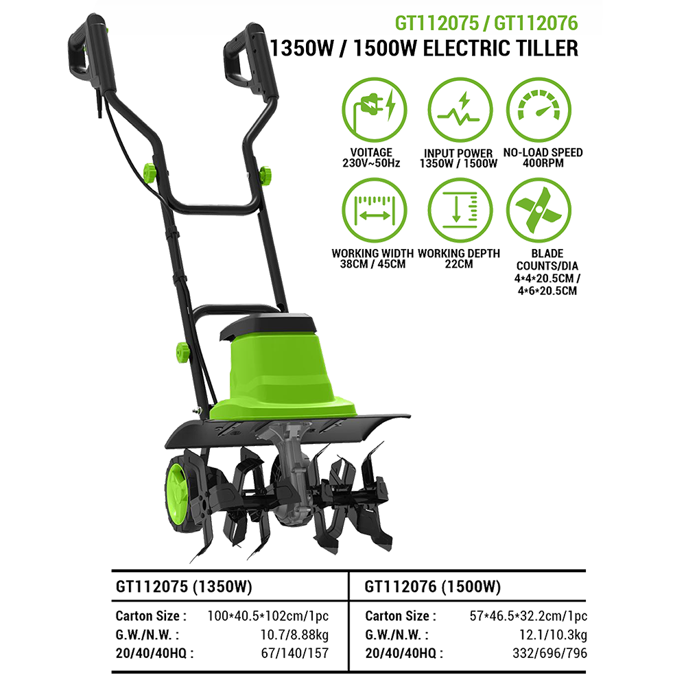 Vertak 1350W Electric Garden T - Soil Tilling Cultivator ulasan dan harga