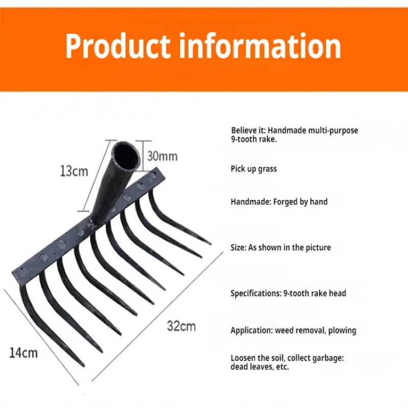 Ninetooth Nail Rake Multifunct - Agriculture Farming Work ulasan dan harga