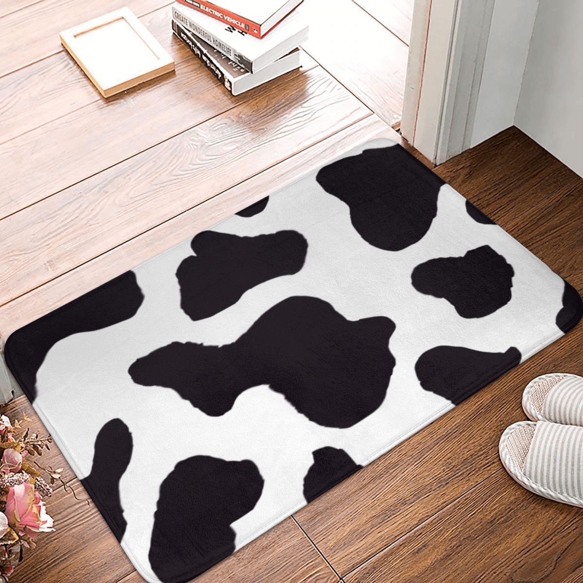 Cow Print Bath Mat Black Anima - Cow Mat Rubber ulasan dan harga