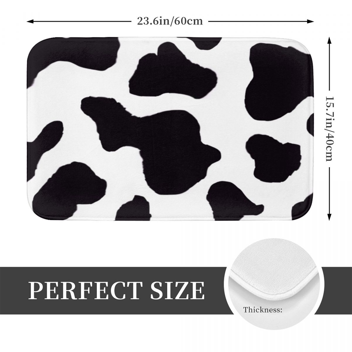 Cow Print Bath Mat Black Anima - Cow Mat Rubber ulasan dan harga