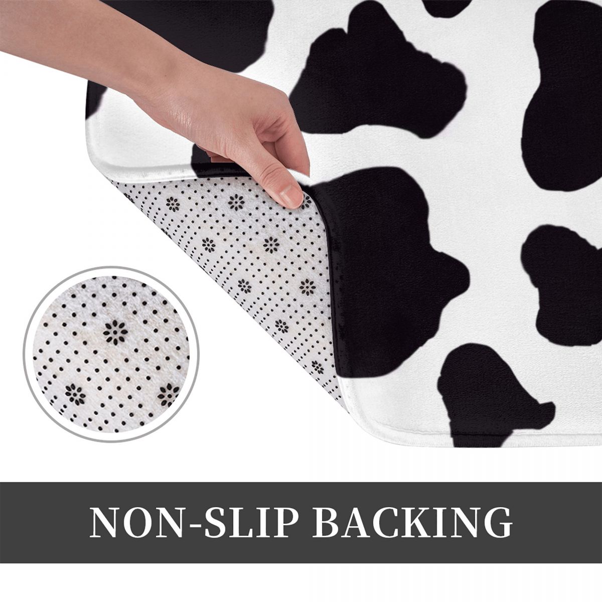 Cow Print Bath Mat Black Anima - Cow Mat Rubber ulasan dan harga