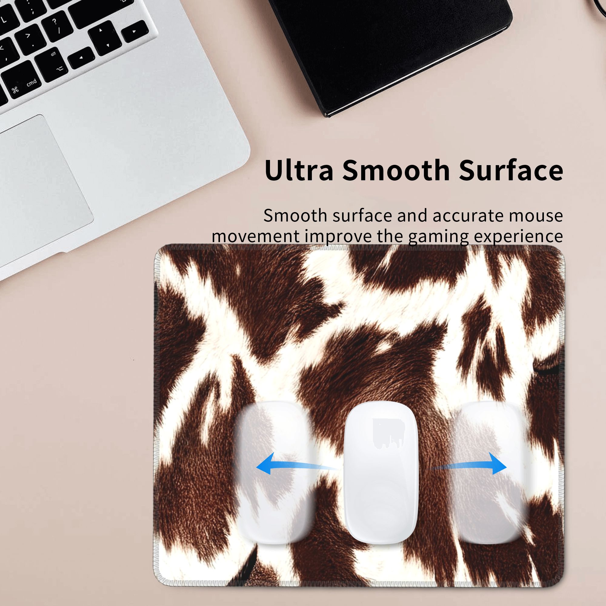 Cow Skin Pattern Mouse Pad Com - Cow Mat Rubber ulasan dan harga