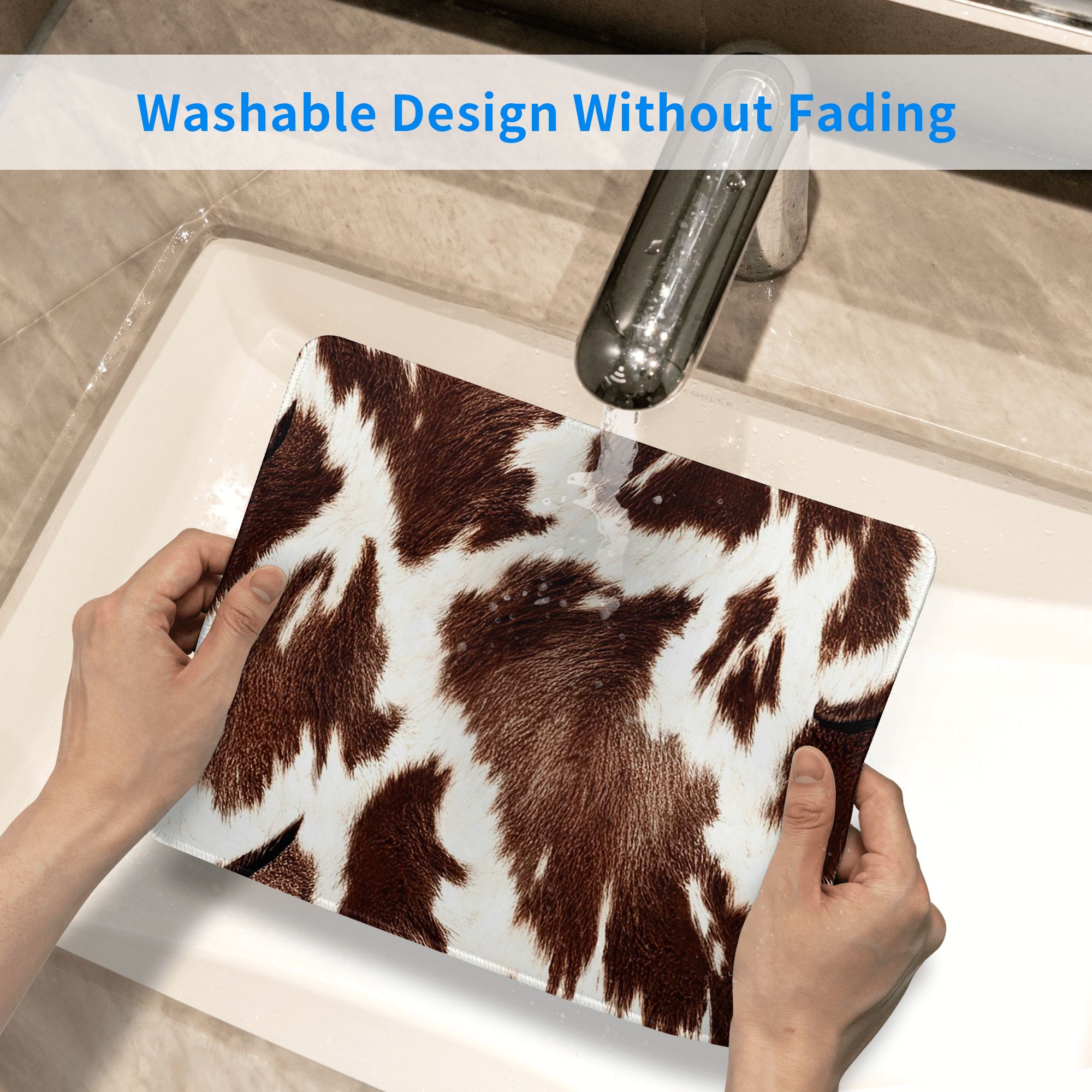Cow Skin Pattern Mouse Pad Com - Cow Mat Rubber ulasan dan harga