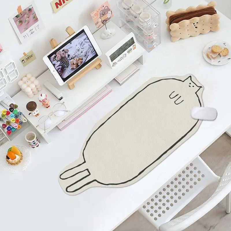Kawaii Cat Gamer Desk Mat Leat - Cow Mat Rubber ulasan dan harga
