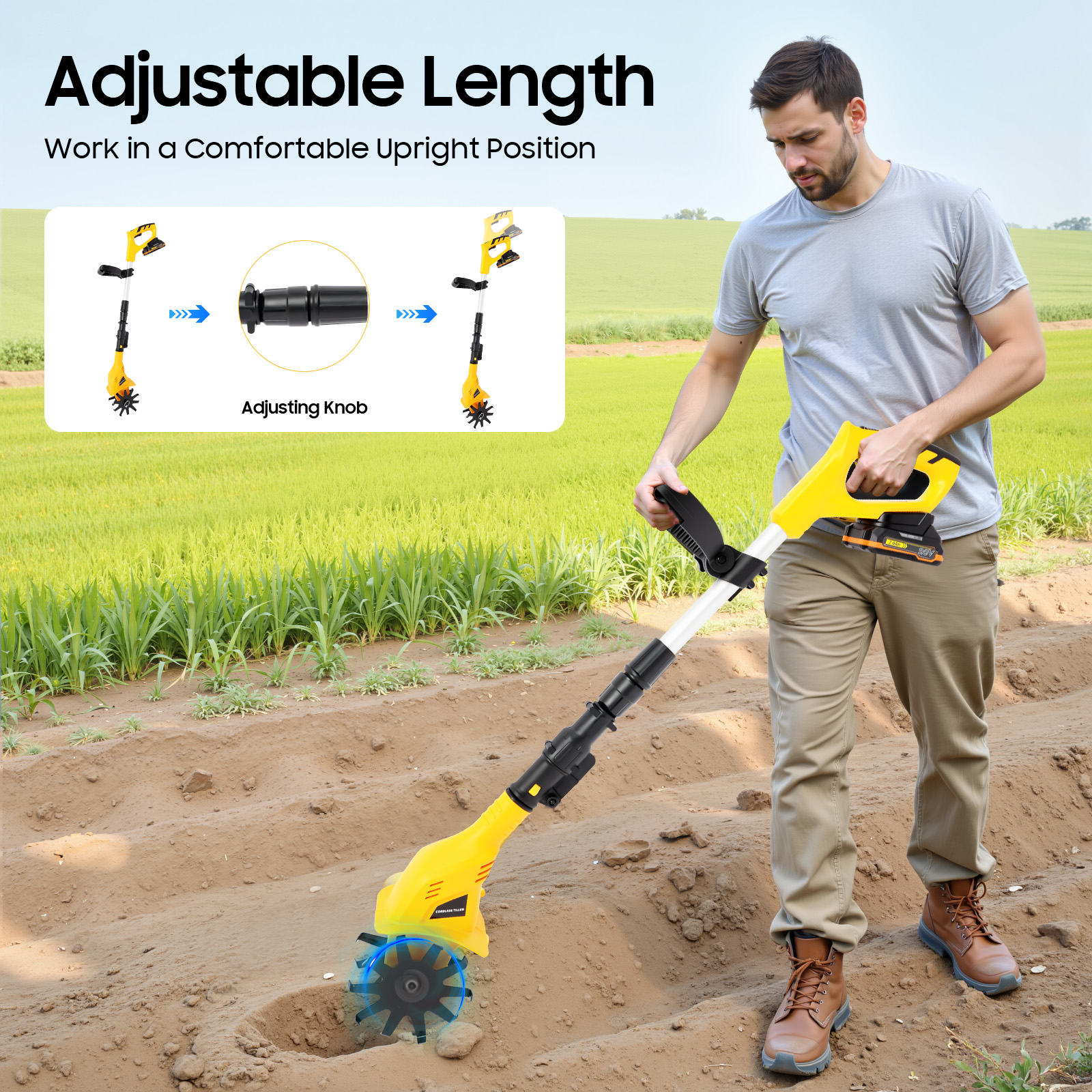 Cordless Tilling Cultivator 20 - Soil Tilling Cultivator ulasan dan harga