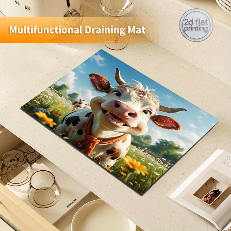 2D Flat Printing 1pc Cow Print - Cow Mat Rubber ulasan dan harga